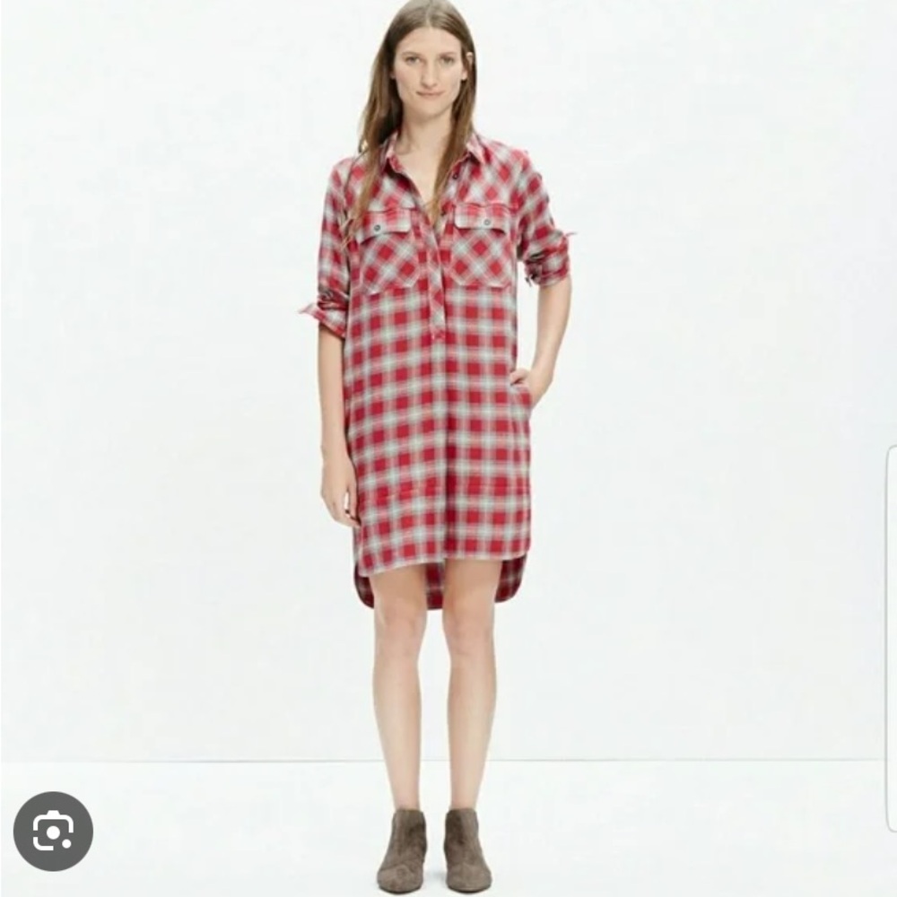 Madewell Daywalk Plaid Shirt Dress
